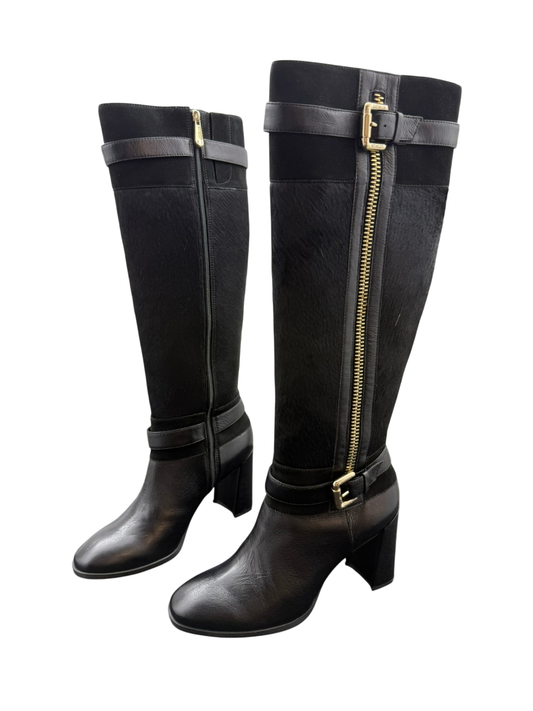 Luz Da Lua 100% Leder Stiefel 37 Schwarz