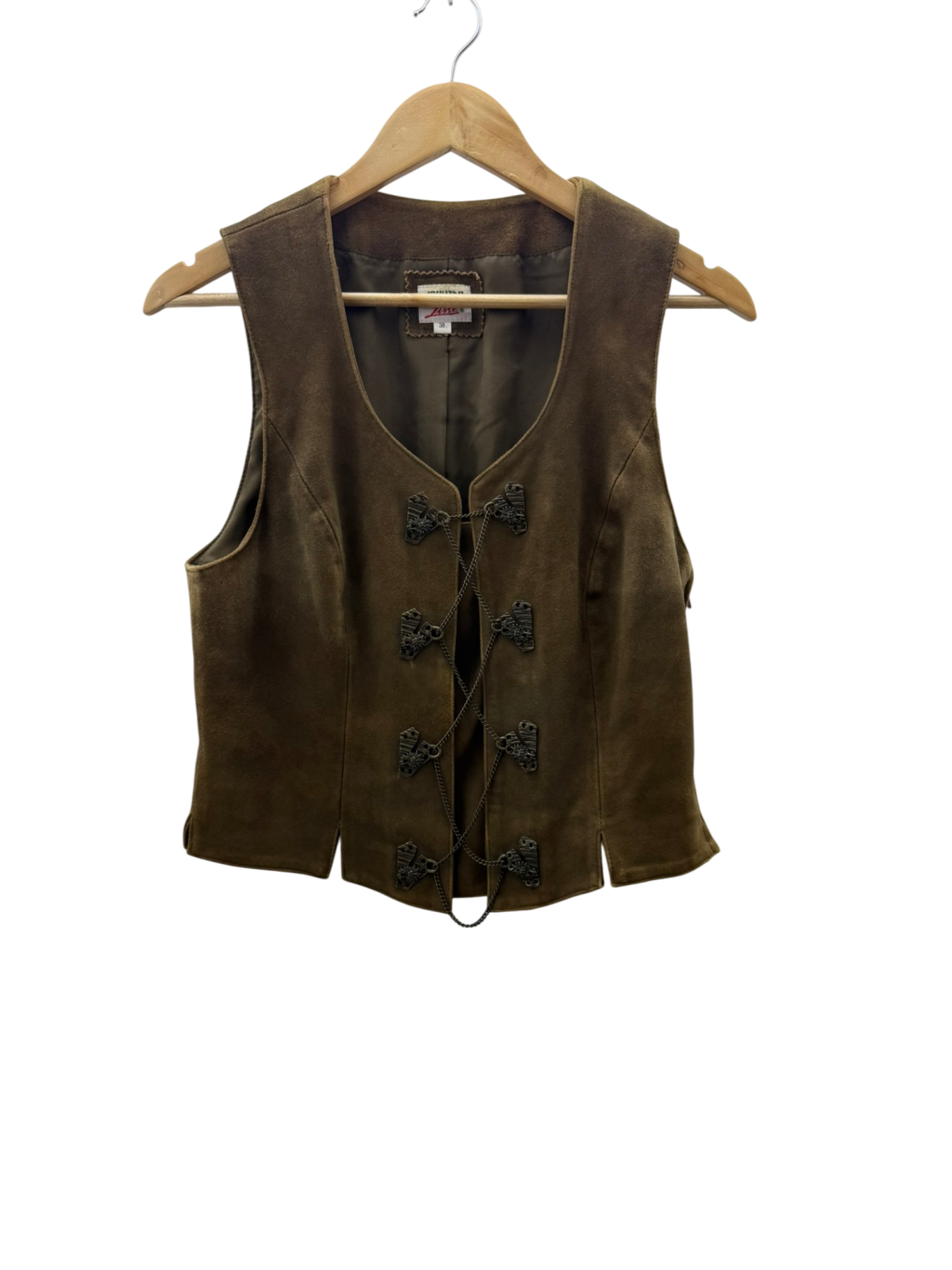 Country Line Leder Trachten Gilet M Braun