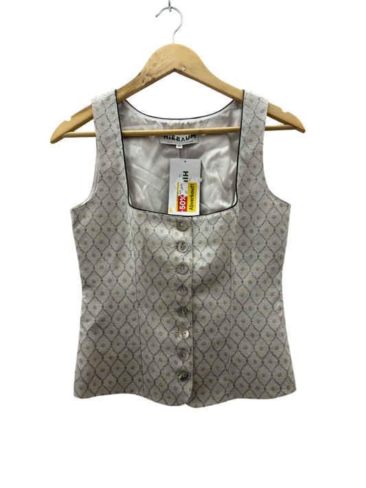 Hiebaum Trachtengilet XS Beige mit Muster