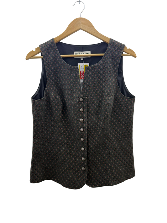 Hiebaum Trachtengilet L Dunkelgrau mit Muster