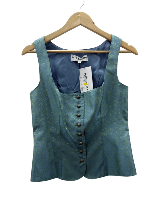 Hiebaum Trachtengilet S Grün-blau mit Muster