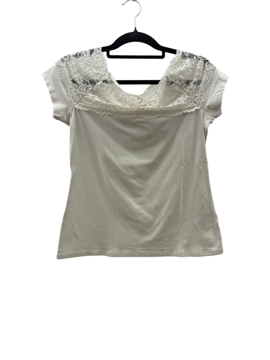 H&M Top Spitze S-M Weiß