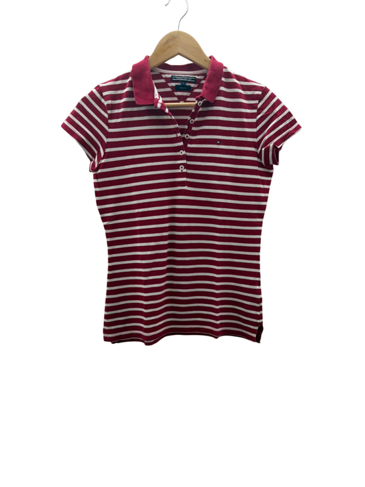 Tommy Hilfiger Poloshirt Slim Fit S Rot und Weiß