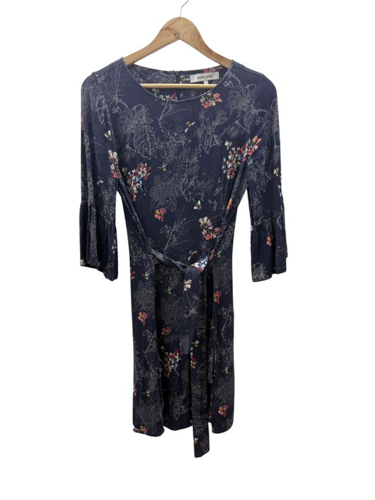 Studio Italy Kleid M Dunkelblau mit Blumenmuster