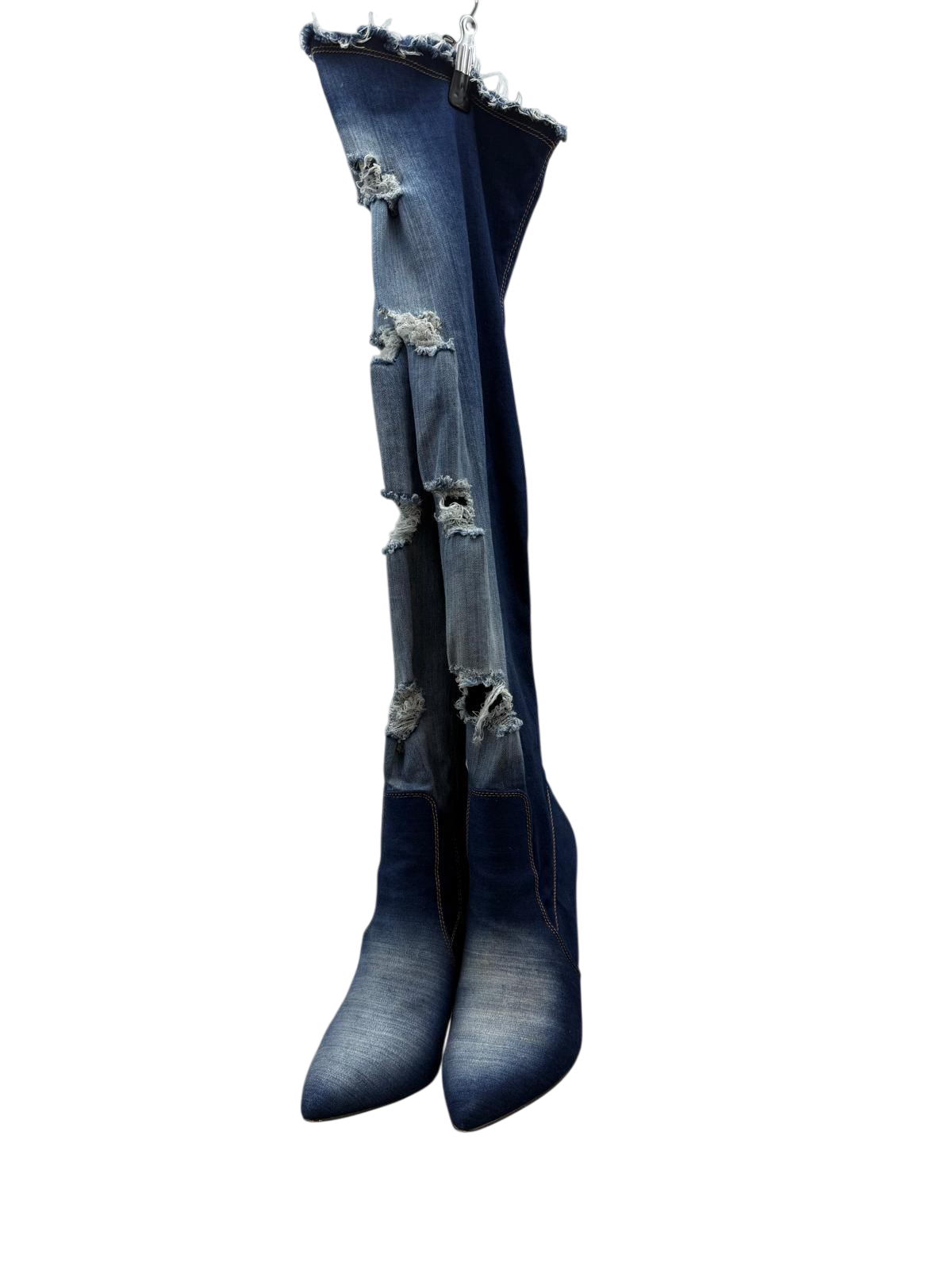 Denim Overknee Stiefel 40 Dunkelblau