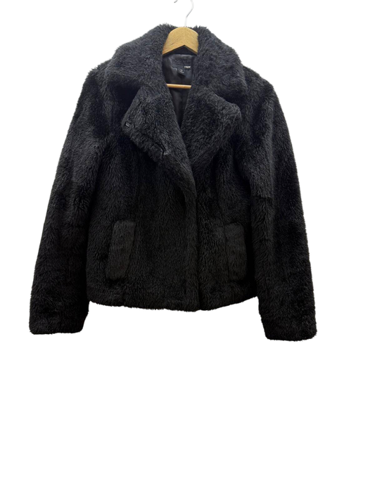 H&M Kunstpelz Jacke M Schwarz