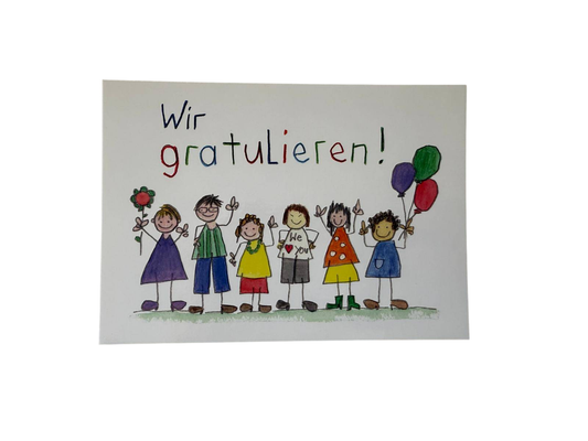 LienArt Papier 10,5 x 14,8 cm Wir gratulieren