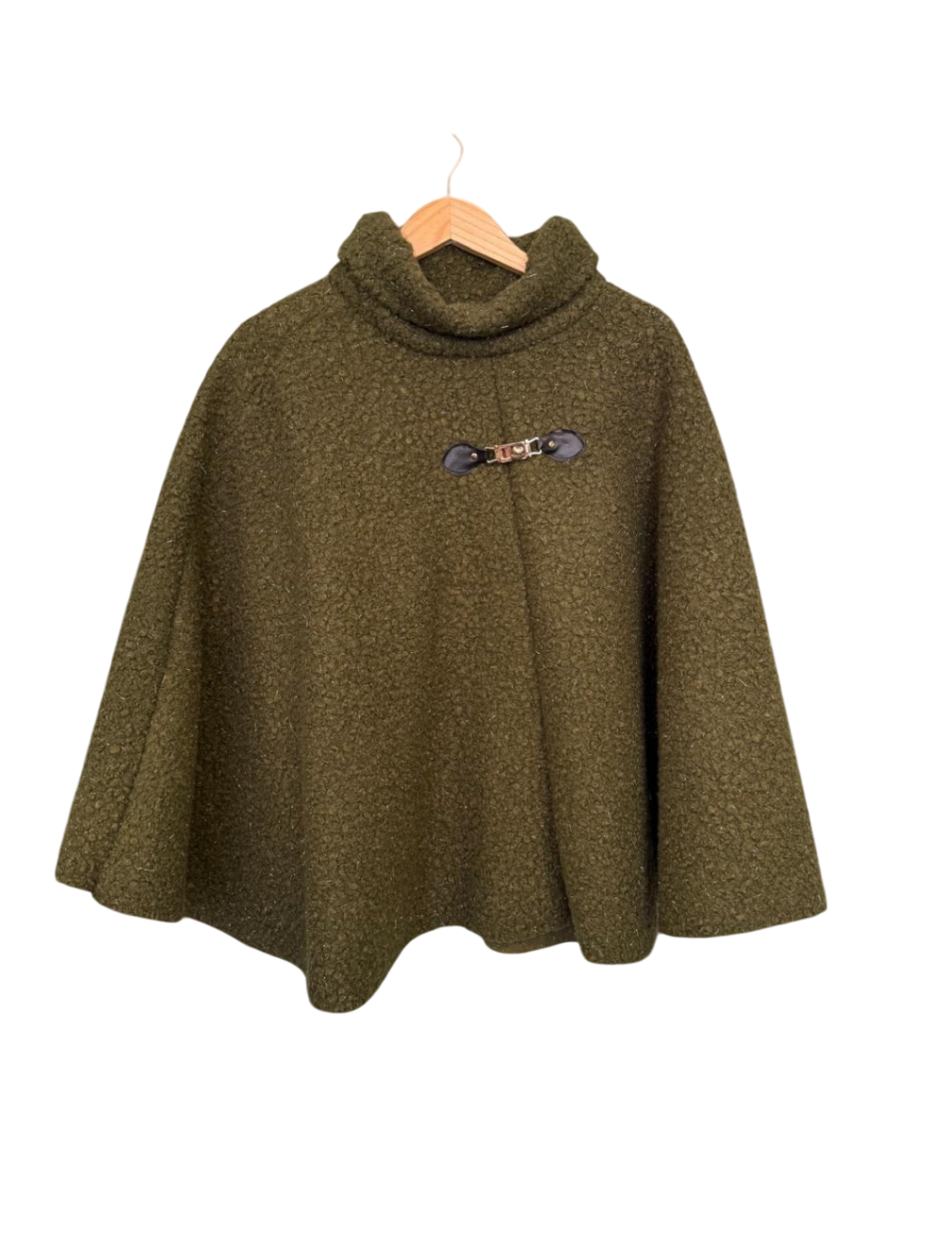 made in Italy Poncho one size Olivgrün
