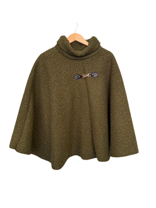 made in Italy Poncho one size Olivgrün