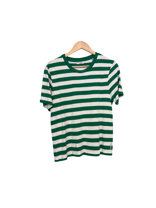 Marc O'Polo T-Shirt L grün und weiß gestreift