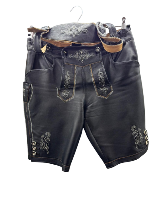 Damen Lederhose M Schwarz