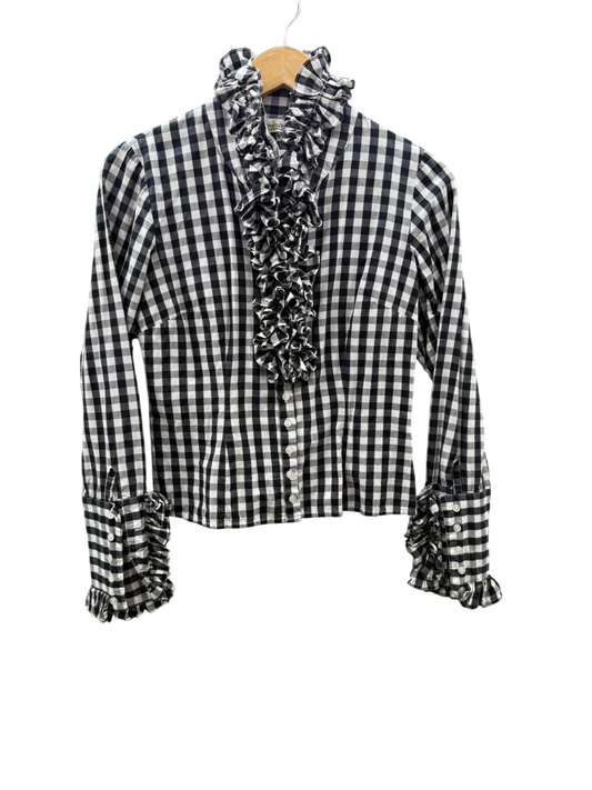 Almsach Trachtenbluse M Schwarz und Weiß