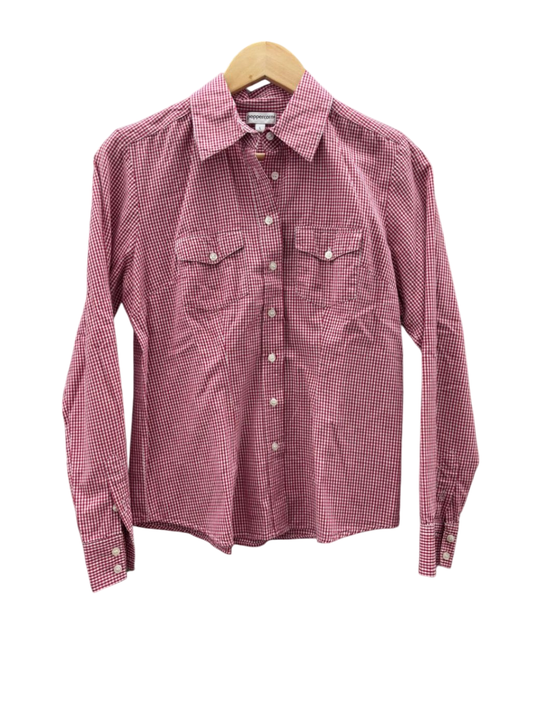 peppercorn karierte langarm Bluse L Rot