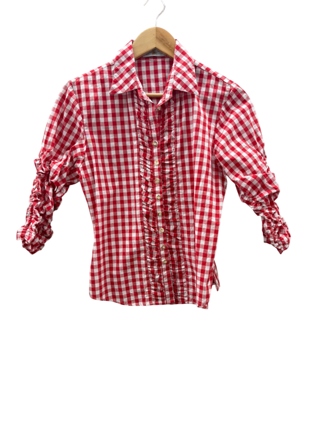 Almsach Trachtenbluse M Rot und Weiß