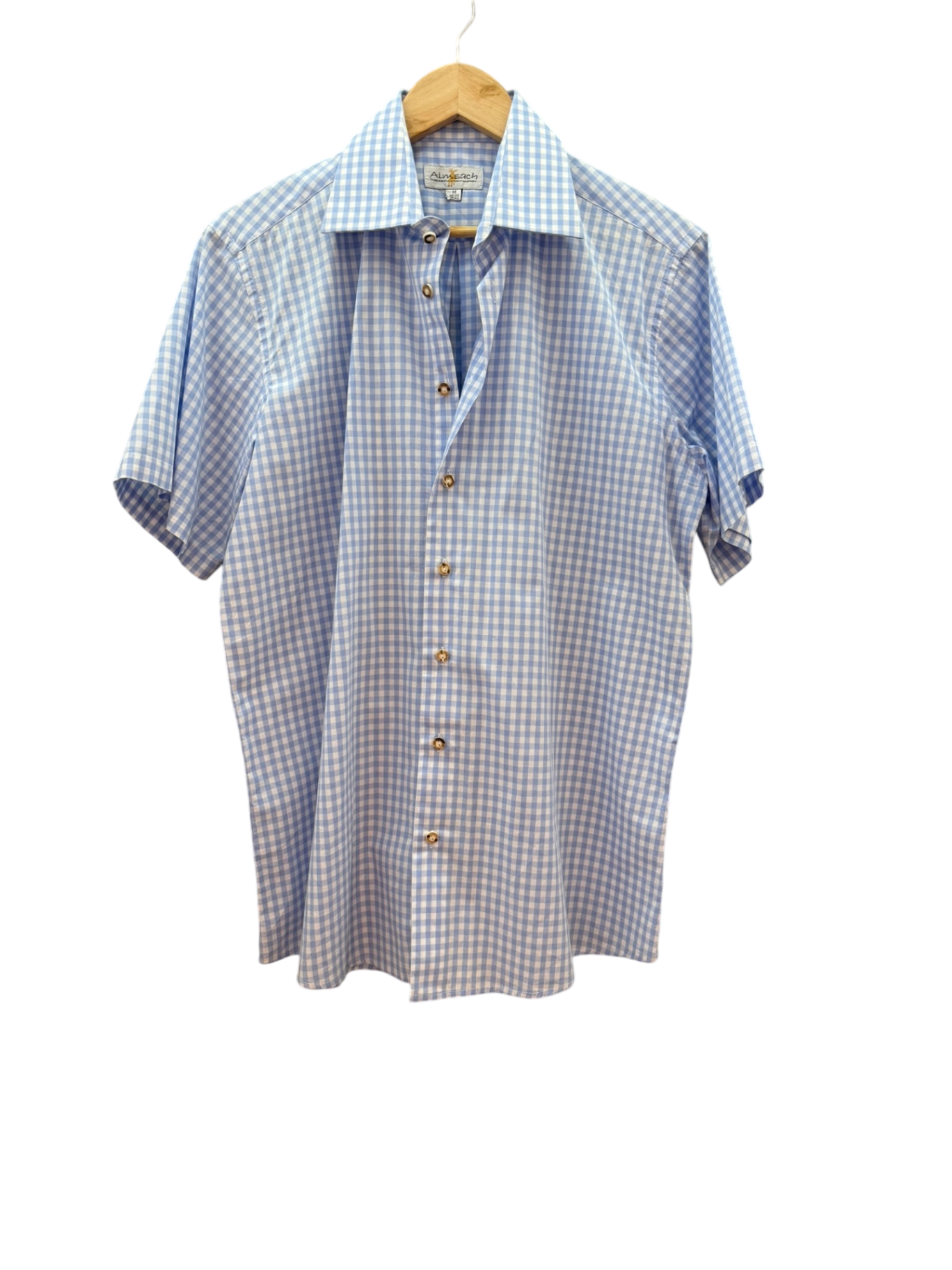 Almsach Trachtenhemd M Blau und Weiß