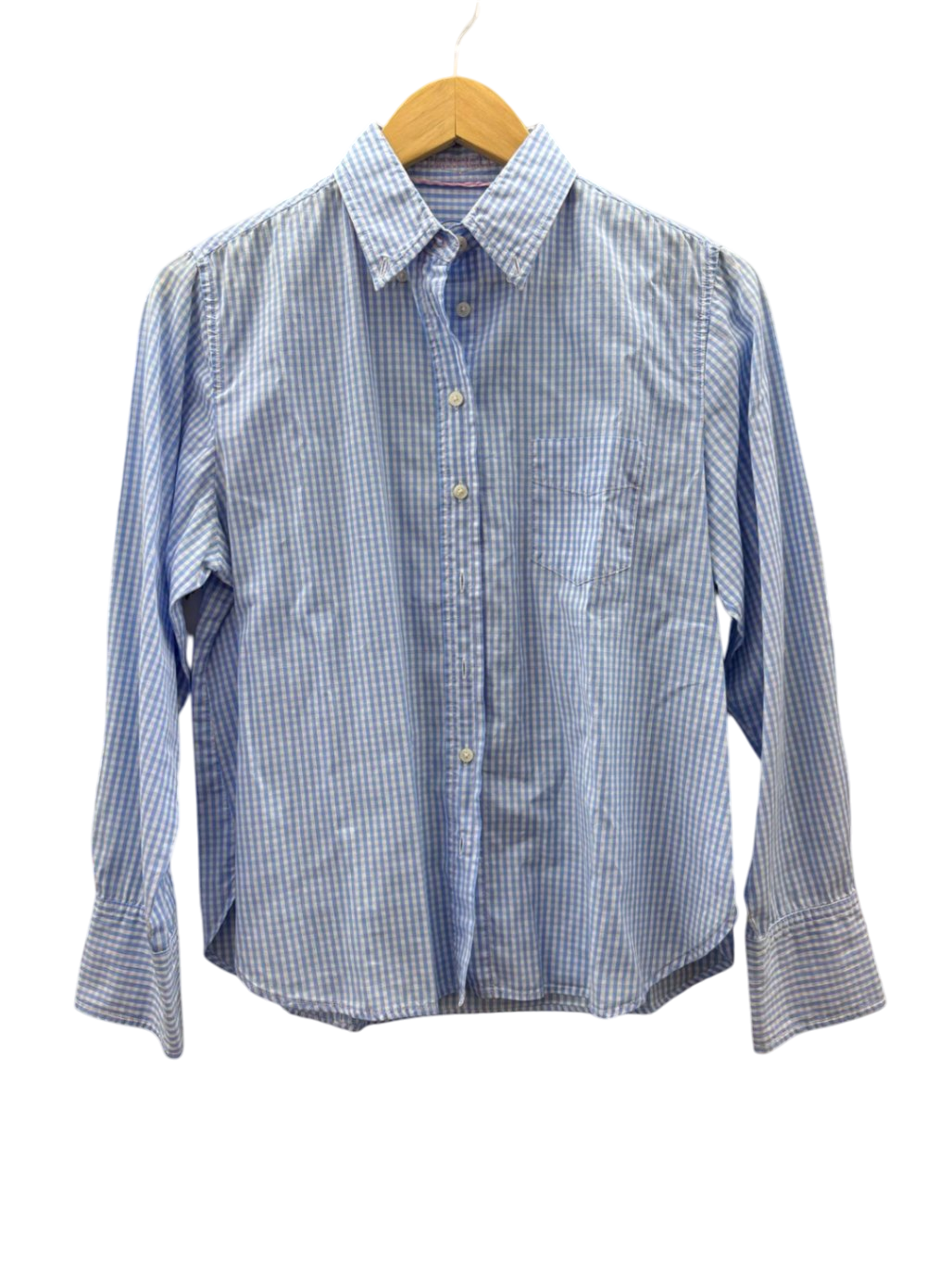 Stanfield karierte langarm Bluse M Blau und Weiß