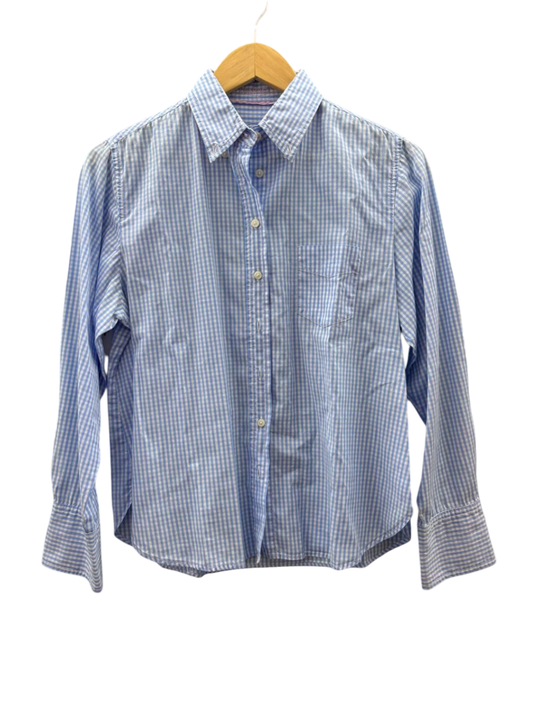 Stanfield karierte langarm Bluse M Blau und Weiß