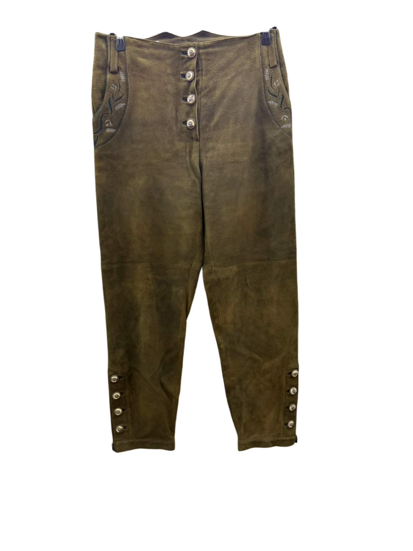 Banjara Damen Lederhose 2XL Braungrün