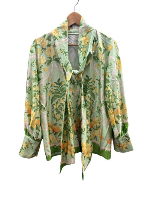 Damen - Bluse L Grün und Gelb