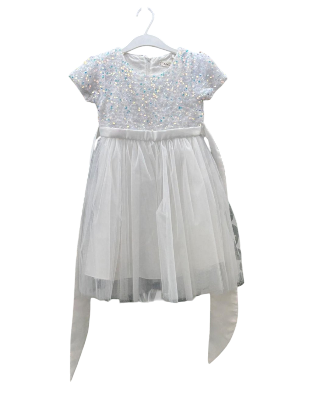 NNJXD Mädchen - Kleid 110 Weiß