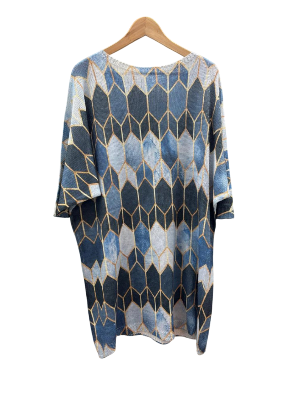 Damen - Kleid 2XL Blau, Taupe, Silber