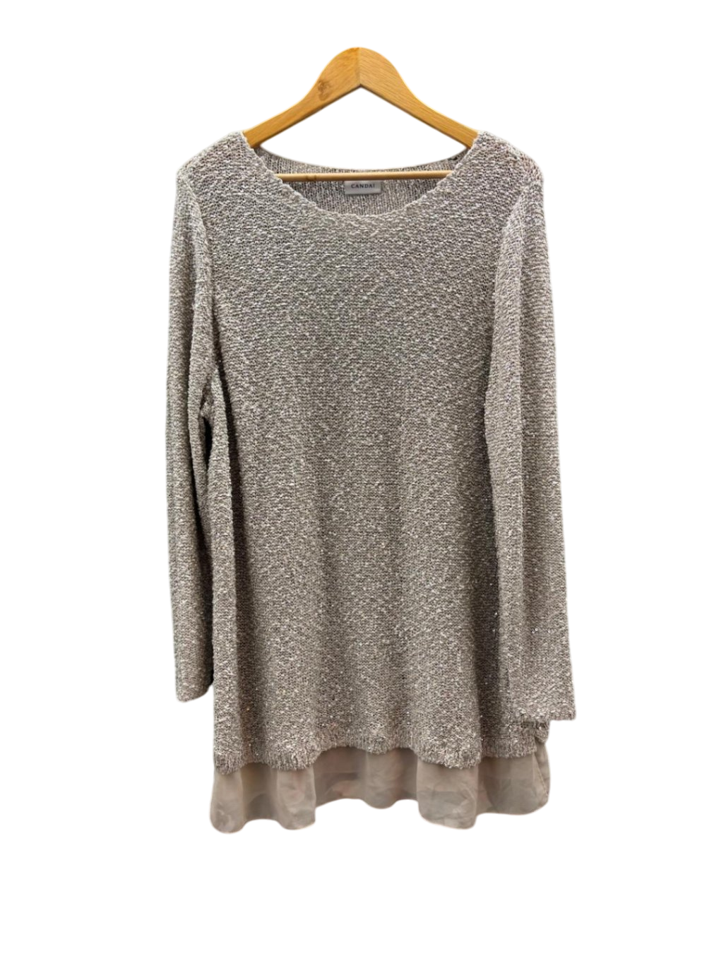 C&A Damen - Paillettenpulli 2XL-3XL Beige