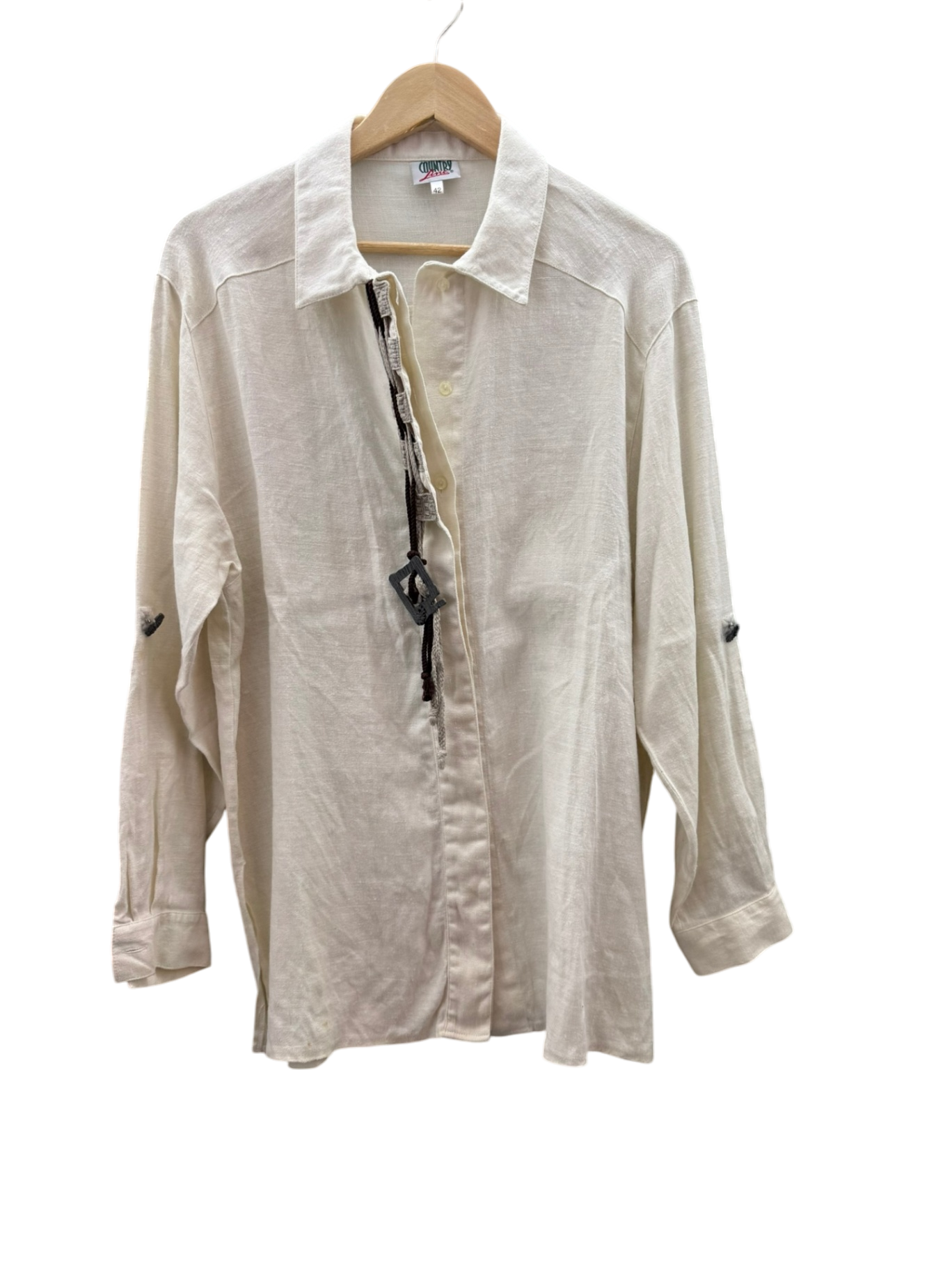 Country Line 100% Leinen Bluse XL Creme