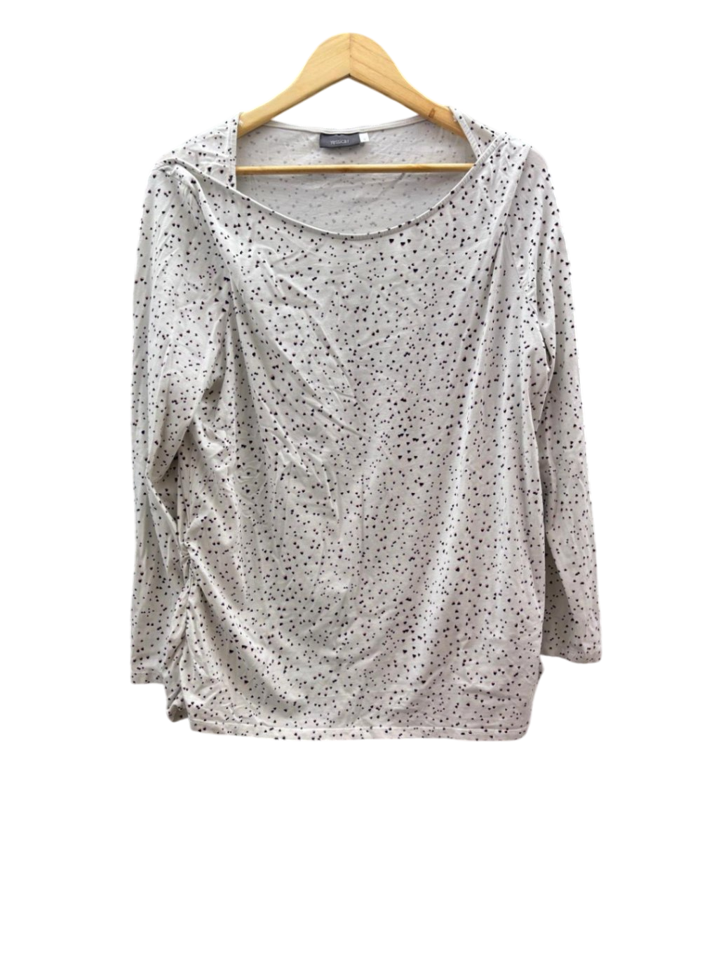 C&A Damen - Top L Weiß mit schwarzen Punkten