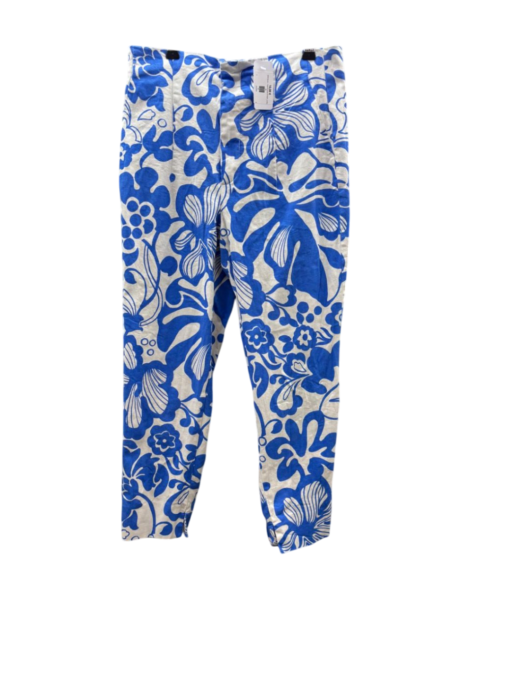 ZARA Damen - Hosen & Shorts 40 Weiß und Blau