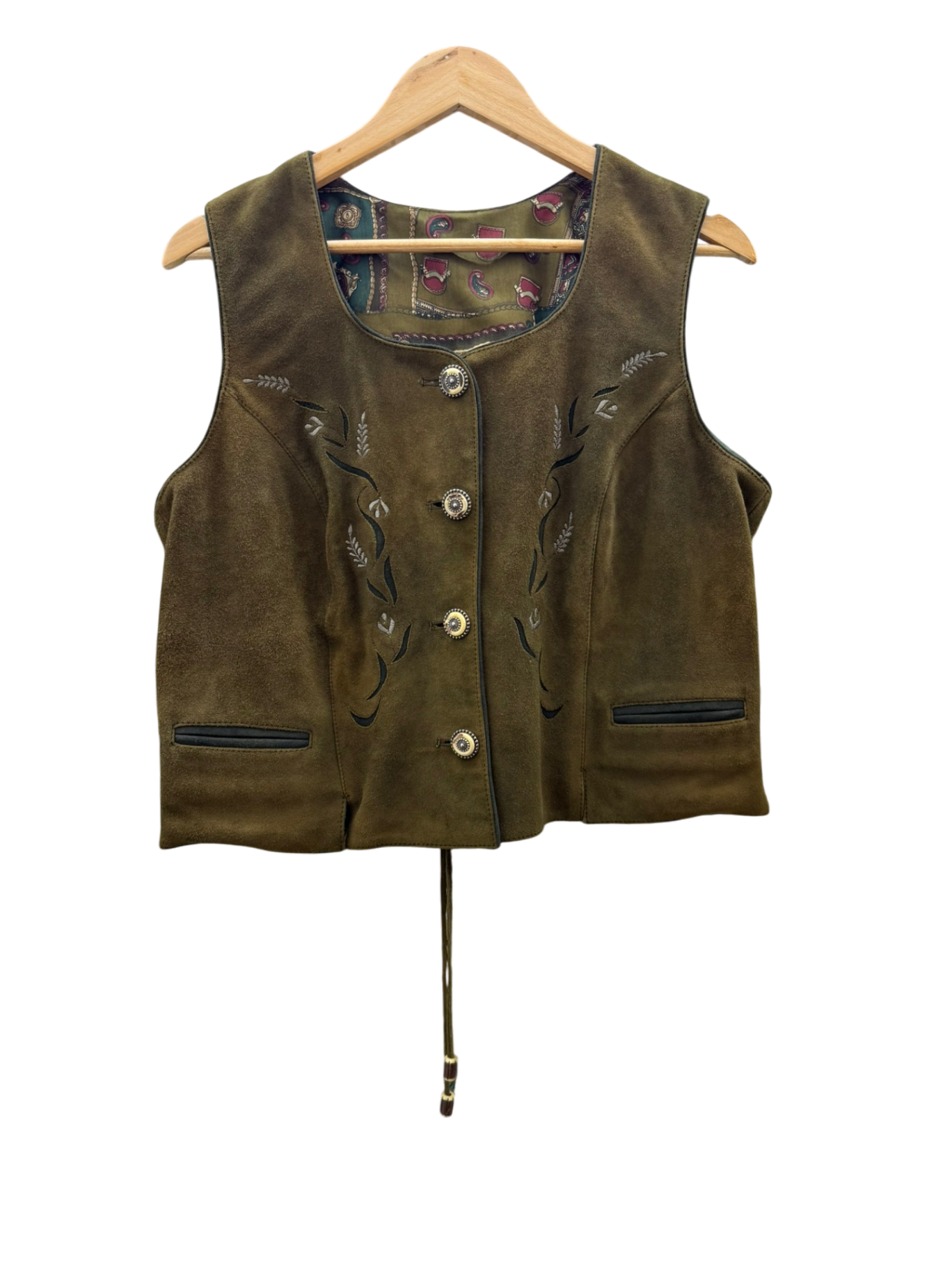 Benjara Ledermode Lederweste 2XL Braungrün