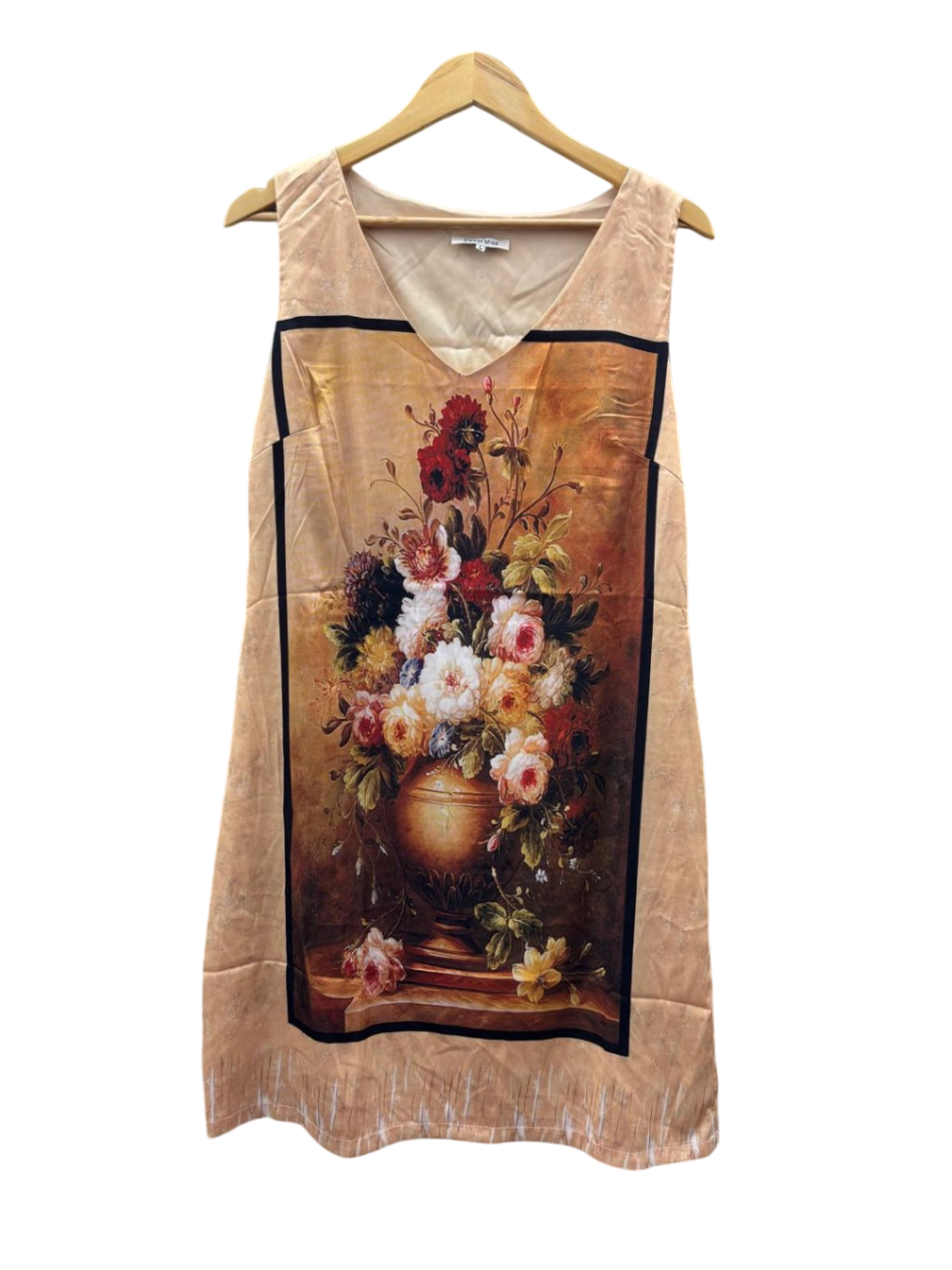 Sweet Miss Damen - Kleid L Beige mit buntem Blumenmuster