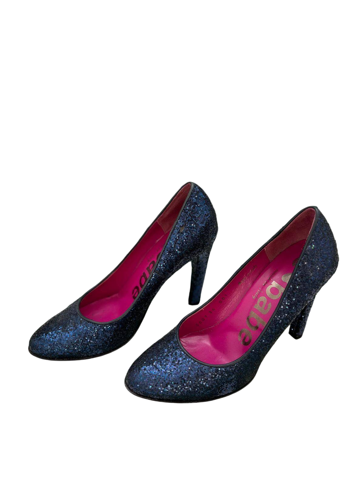 Le Babe Schuhe 36 Dunkelblau mit Glitzereffekt