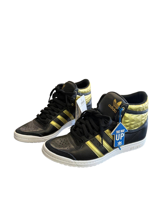 Adidas Top Ten Hi Sleek Heel W Black Metallic Gold Sneaker 38,5 Schwarz und Gelb