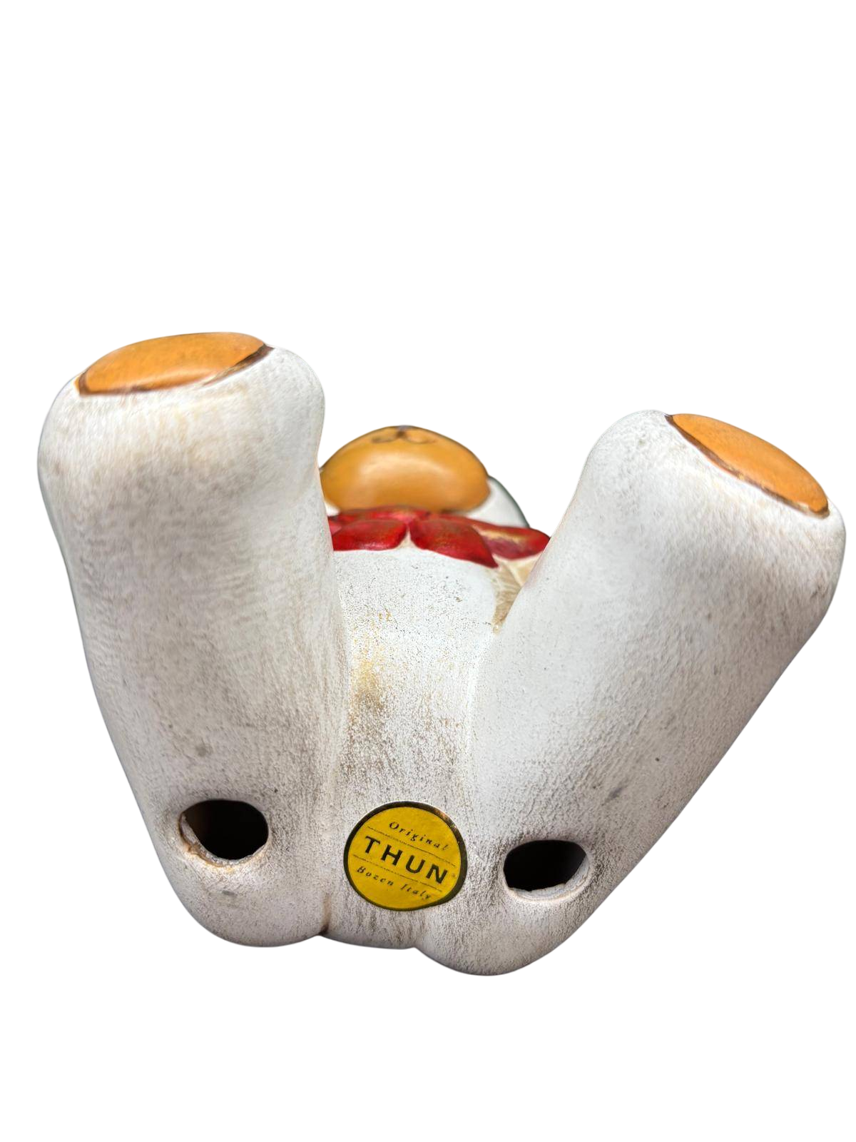 Thun Dekoartikel - Bär 11 cm Beige mit roten Akzenten