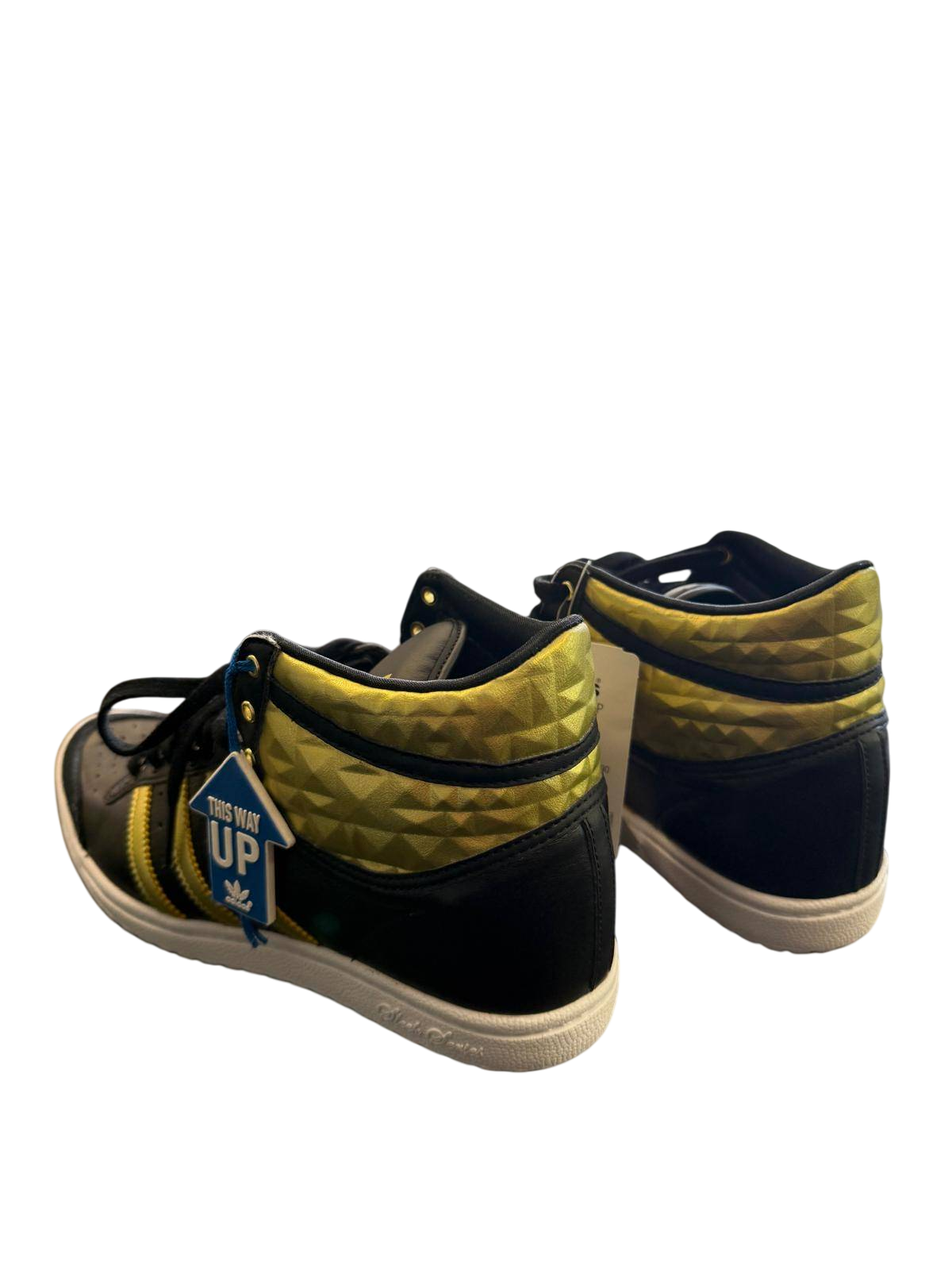 Adidas Top Ten Hi Sleek Heel W Black Metallic Gold Sneaker 38,5 Schwarz und Gelb