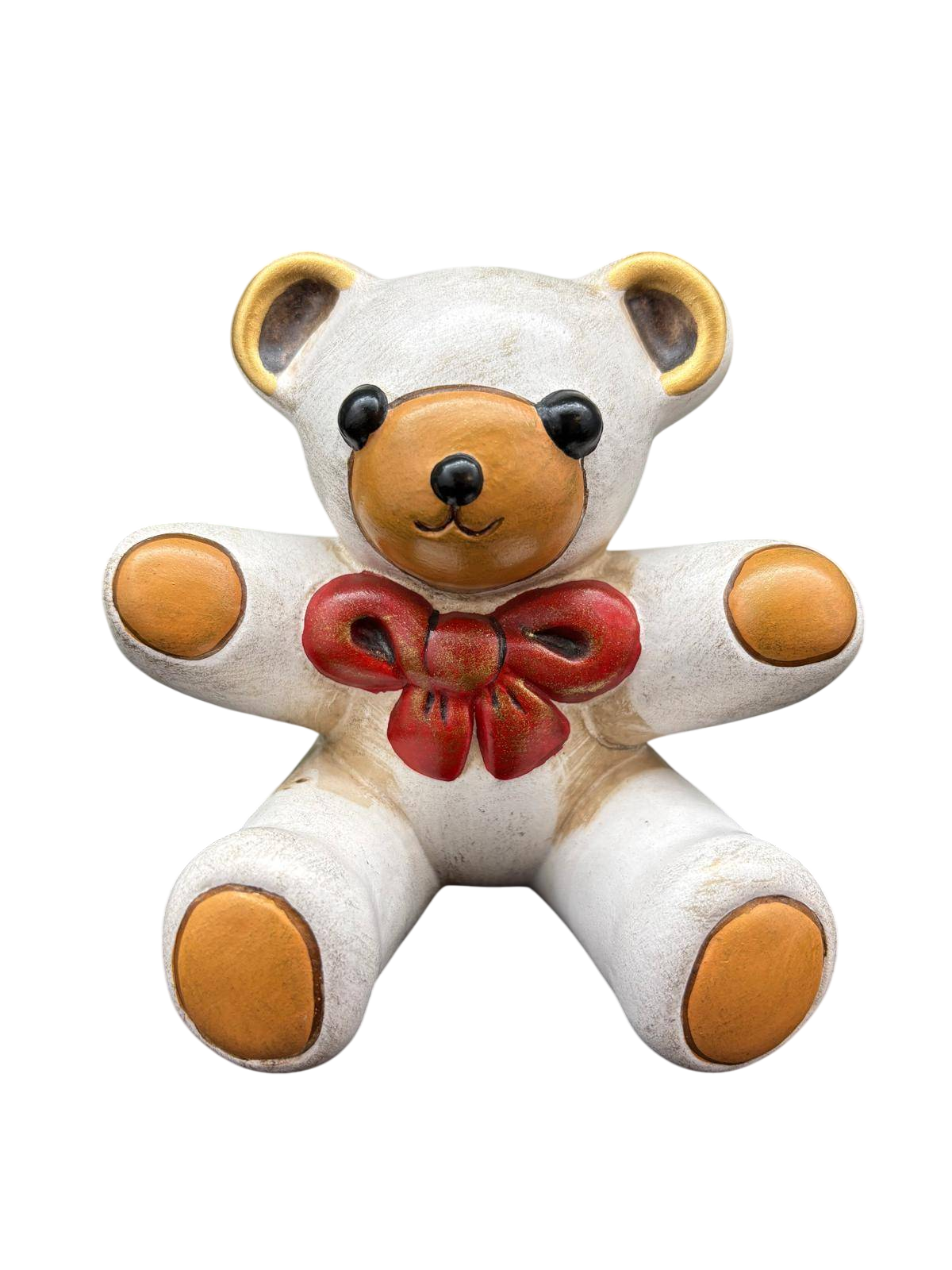 Thun Dekoartikel - Bär 11 cm Beige mit roten Akzenten