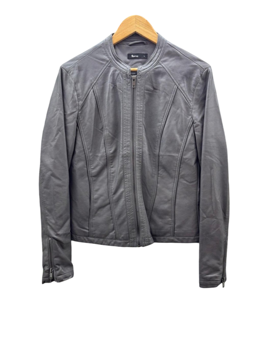 Flame Kunstlederjacke L Grau
