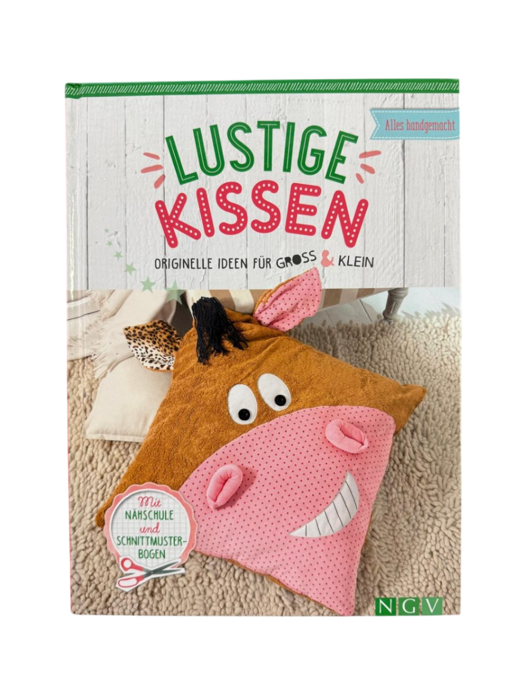 Lustige Kissen Buch Braun, Pink, Schwarz