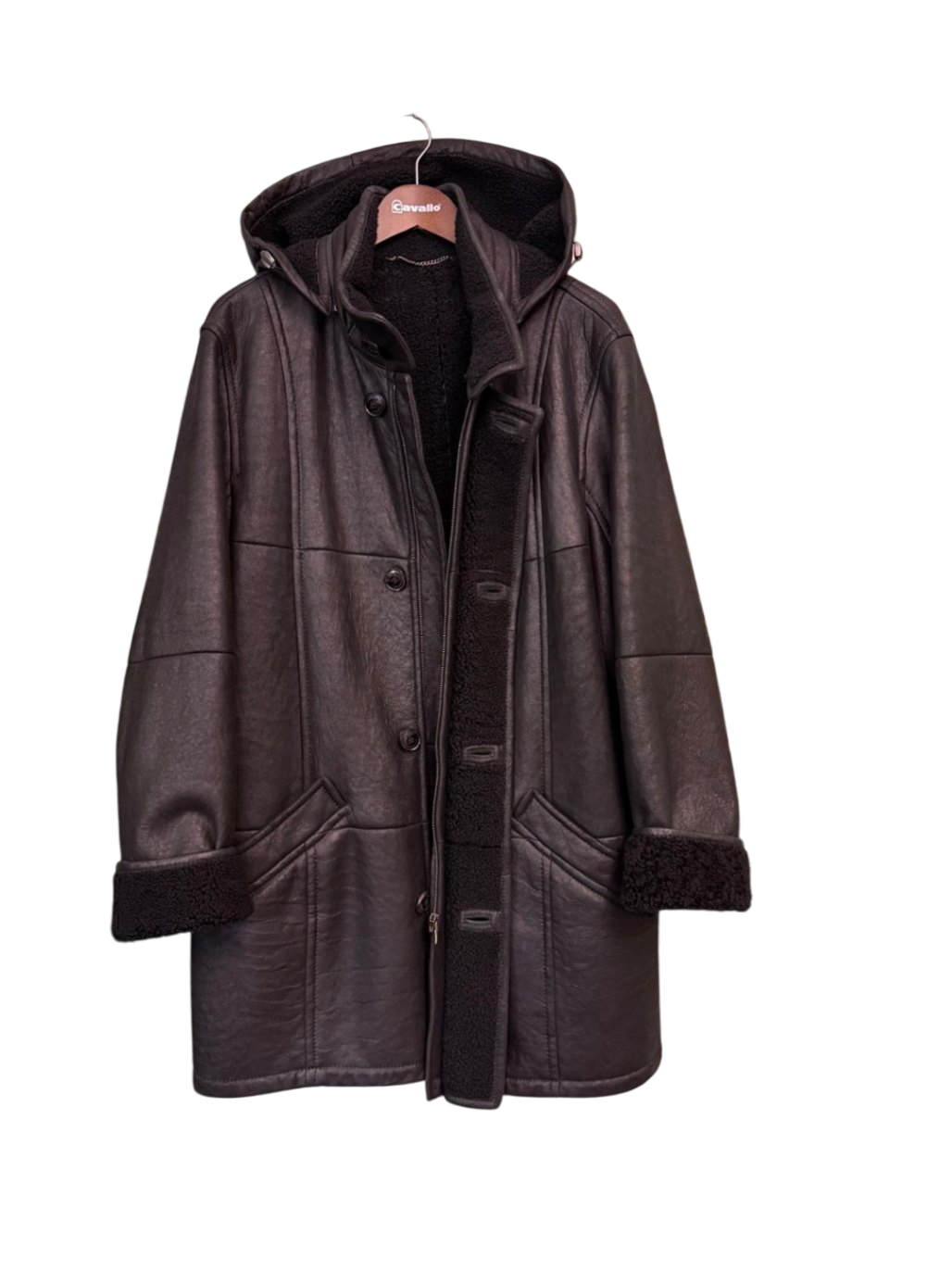 Christ Echtleder mit Lammfell 50 M-L Schwarz Ledermantel mit Lammfell