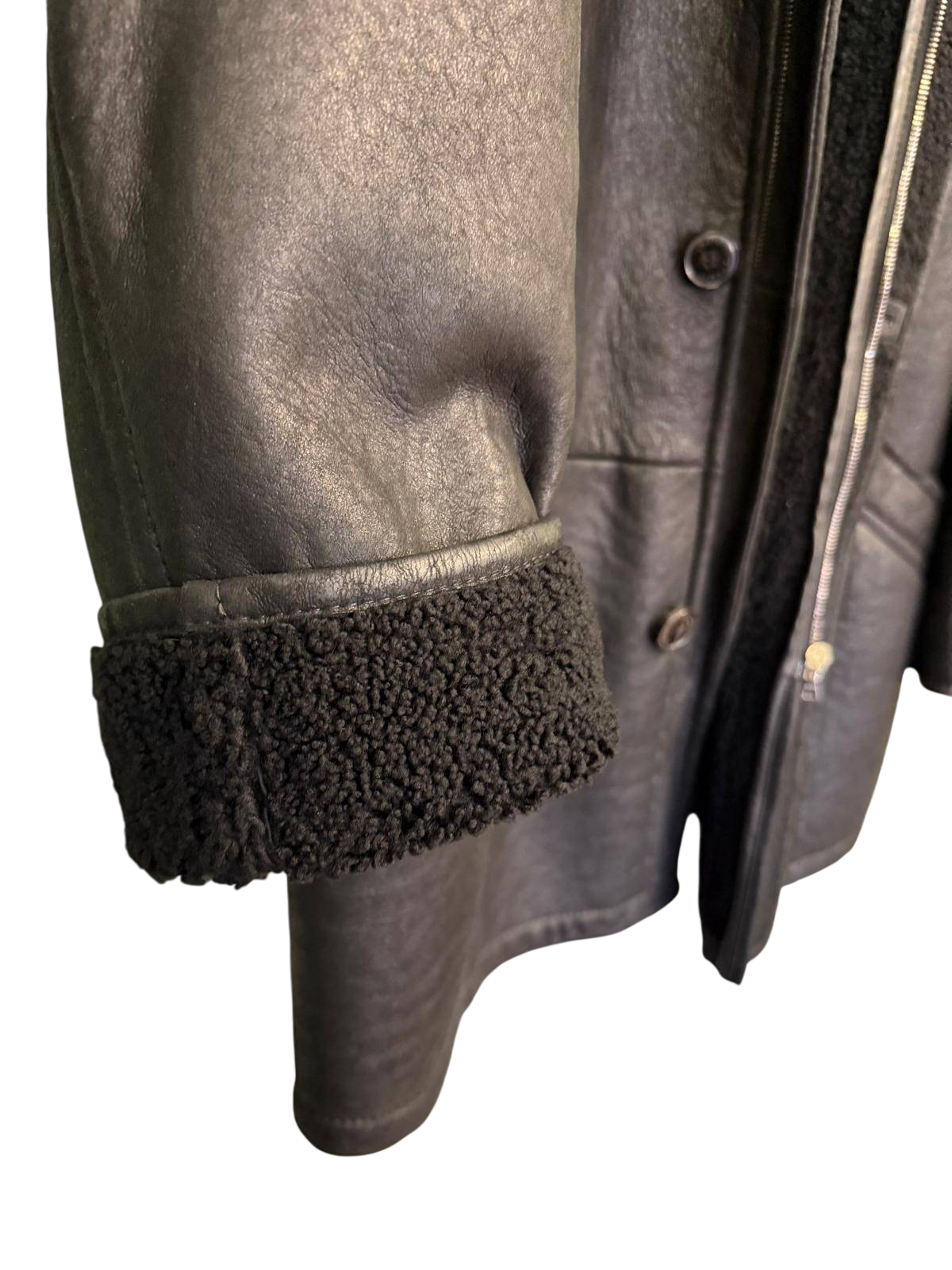 Christ Echtleder mit Lammfell 50 M-L Schwarz Ledermantel mit Lammfell