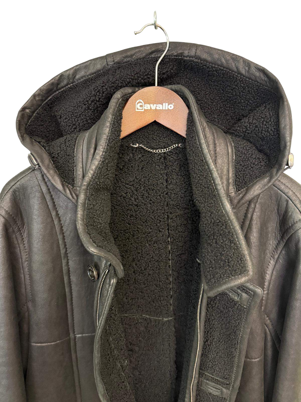 Christ Echtleder mit Lammfell 50 M-L Schwarz Ledermantel mit Lammfell