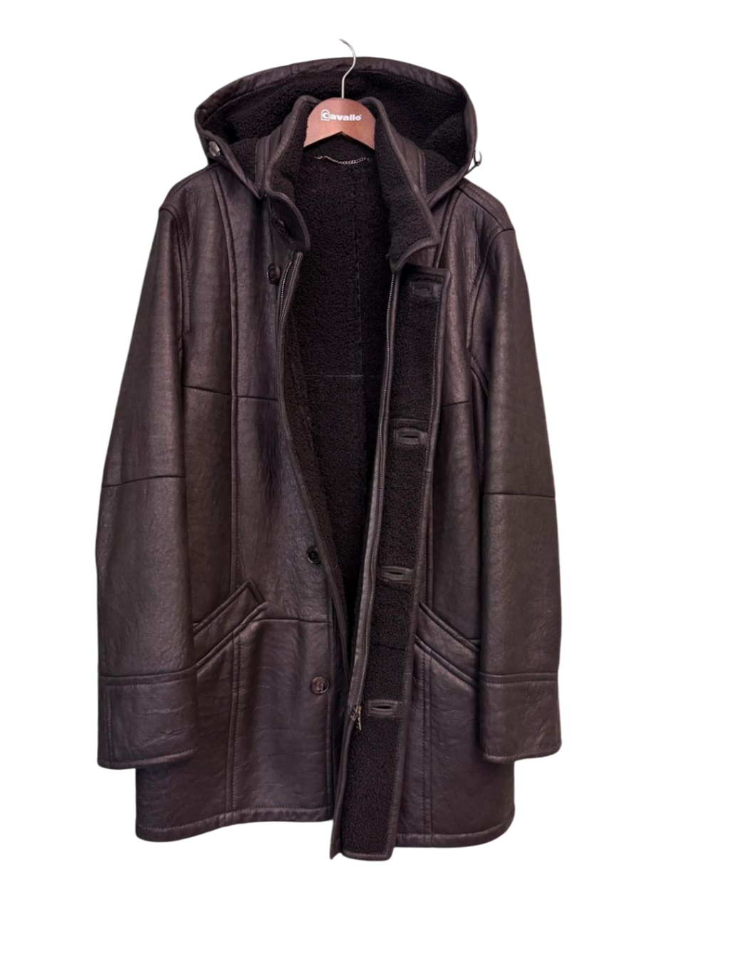 Christ Echtleder mit Lammfell 50 M-L Schwarz Ledermantel mit Lammfell