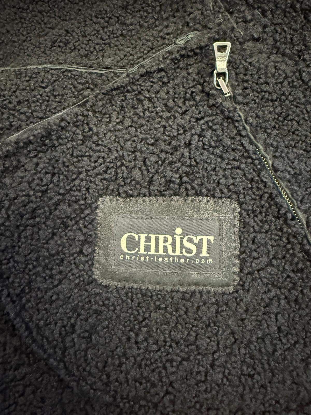 Christ Echtleder mit Lammfell 50 M-L Schwarz Ledermantel mit Lammfell