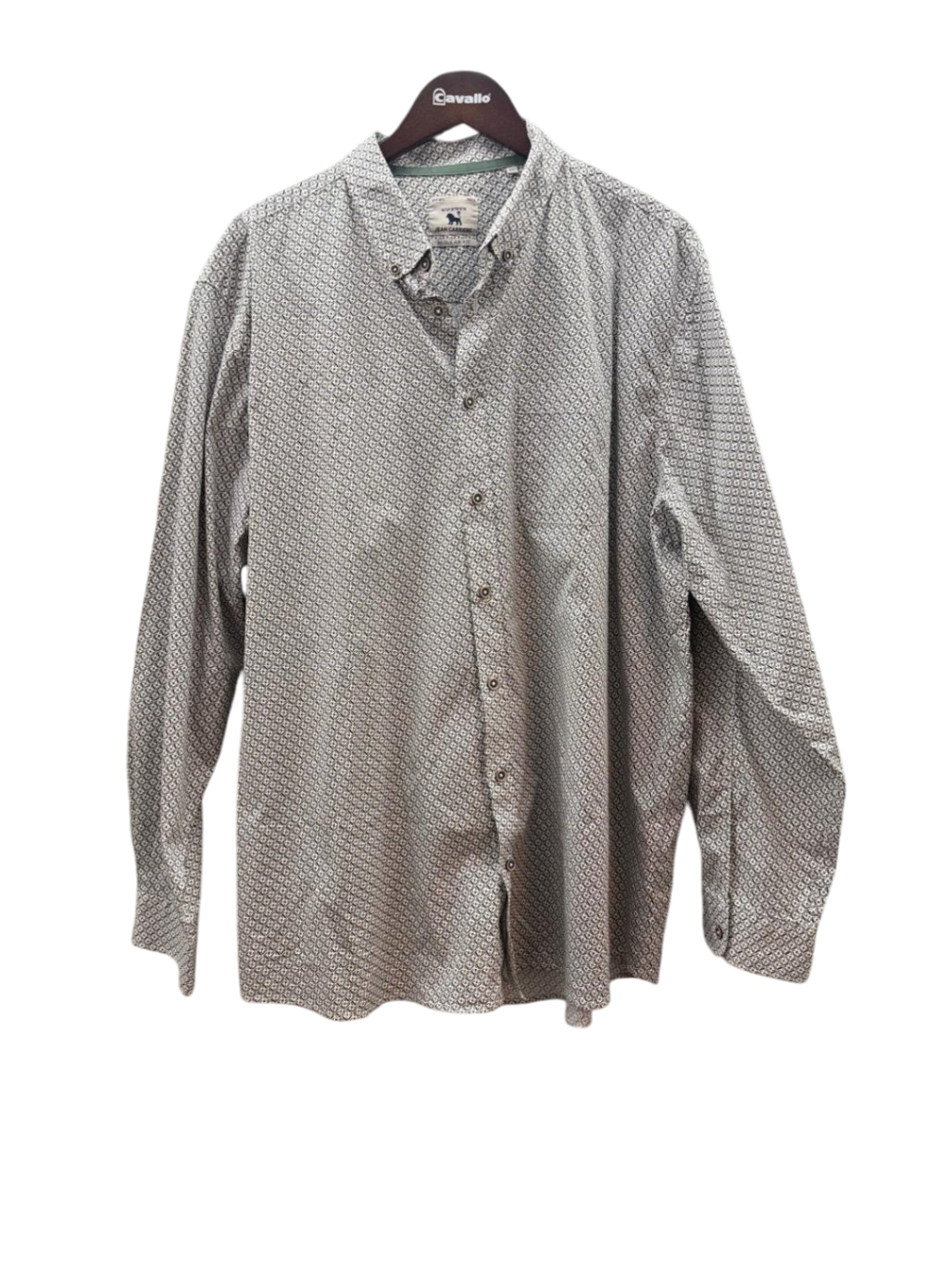 Jean Carriere Hemd Regular Fit 3XL Beige mit schwarzem Muster