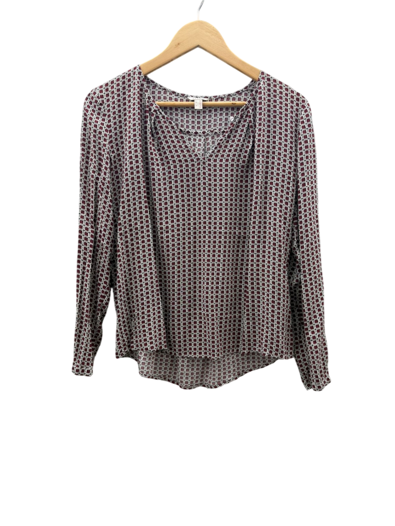 Esprit Bluse S Bordeauxrot und Weiß