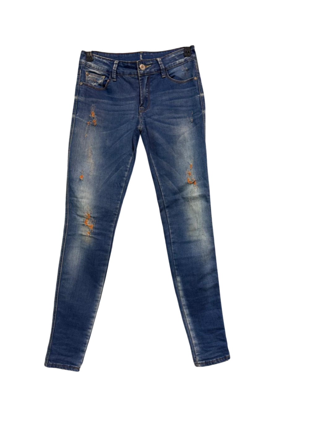 S Blau dunkler, mit Waschung und Rissen verfärbter Blauton