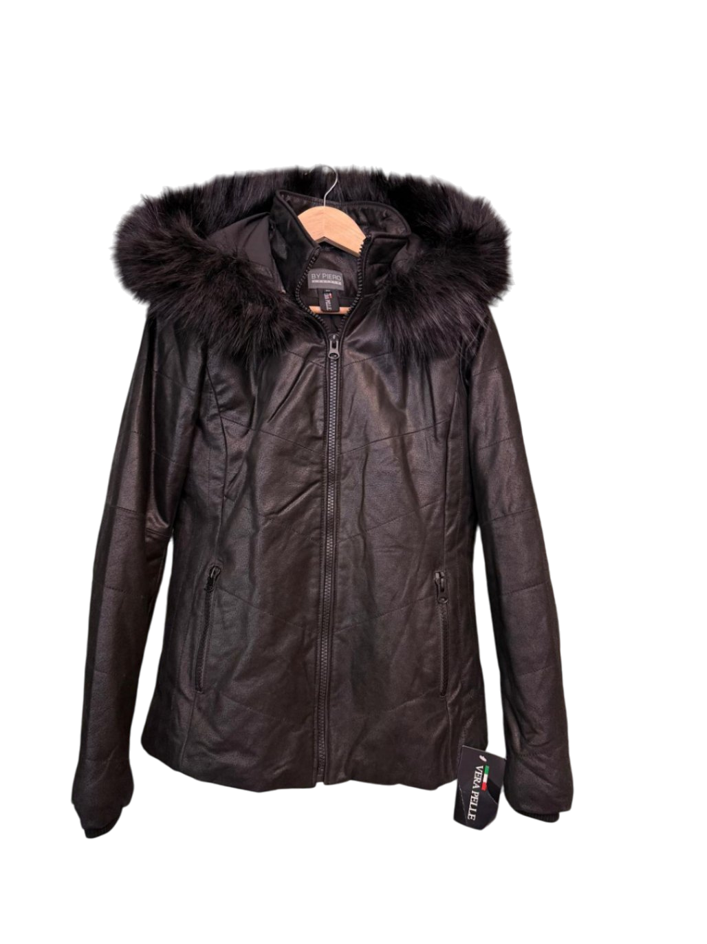 BY Piero Vera Pelle 100% Leder M Schwarz 100% Lederjacke