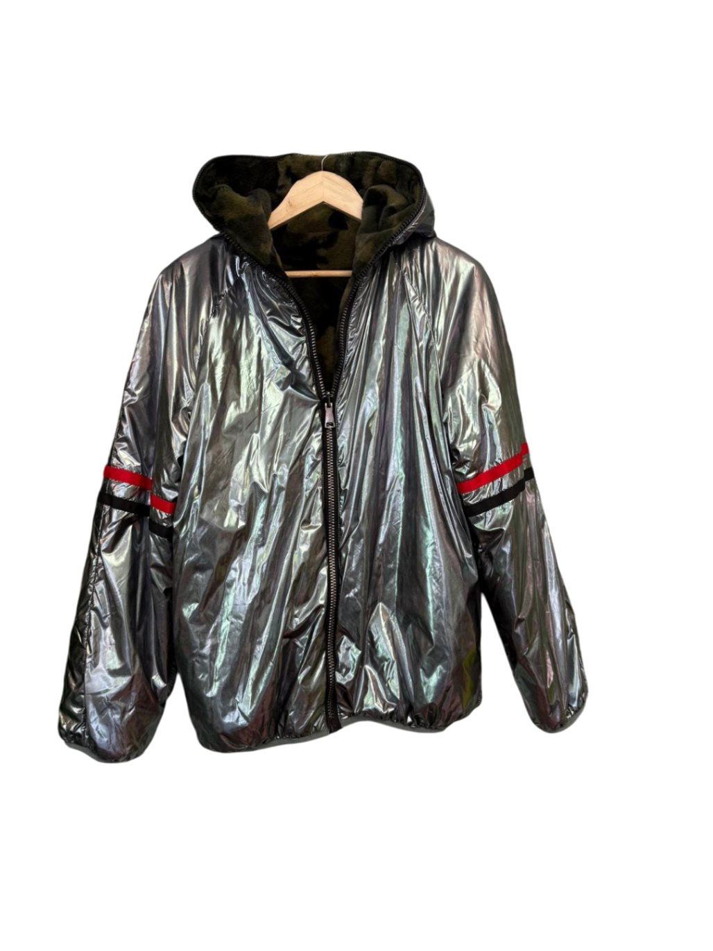 one size Grün, Schwarz Wendejacke