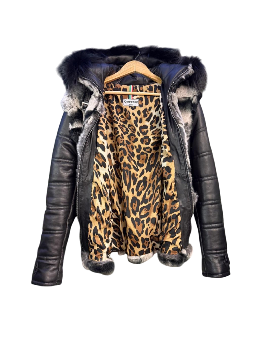 Vera Pelle 100% Leder M-L Schwarz, Grau 100% Lederjacke