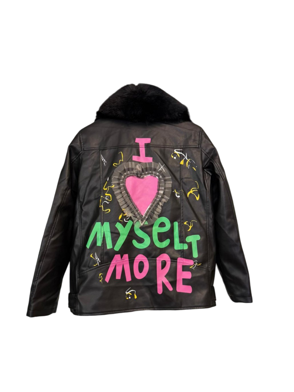 Kunstleder S-M Schwarz Kunstlederjacke